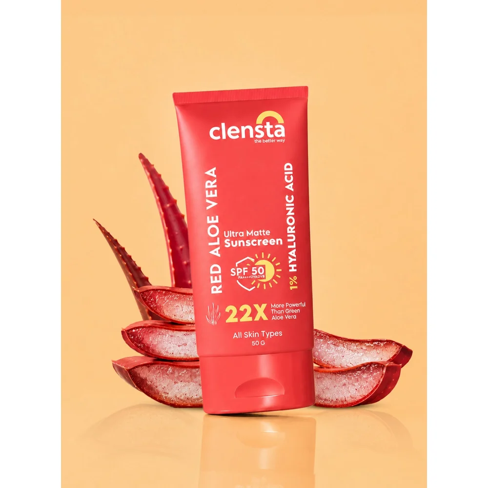 Clensta Red Aloe Vera Ultra Matte Sunscreen SPF 50