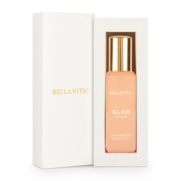 Bella Vita Luxury GLAM Eau De Parfum 20ml | Long Lasting Perfume for Women | African Orange, Jasmine & Patchouli | Floral Fruity Woody Fragrance | Buy in Bulk on Bulkdoor