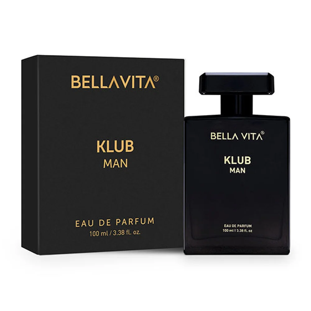 Bella Vita Luxury KLUB Eau De Parfum 100ml for Men | Long Lasting Party Perfume | Lemon, Rose & Vanilla | Musky Spicy Woody Fragrance | Buy in Bulk on Bulkdoor